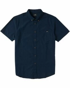 Billabong All Day Short Sleeve In Navy Blue (Nvy) Woven Shirt
