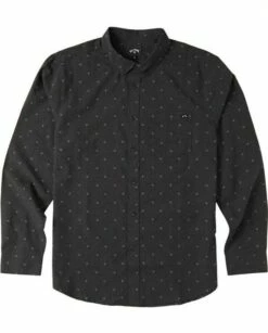 Billabong All Day Jacquard Long Sleeve In Black Woven Shirt