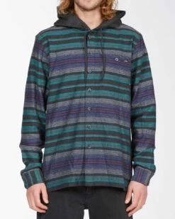 Billabong Baja Hooded Flannel In Black Shirt
