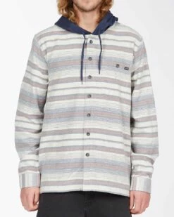 Billabong Baja Hooded Flannel In Stone (Stn) Shirt
