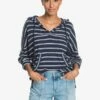 Roxy Sunrise Surf Hoodie In Mood Indigo Horiz Will Stripes (Xbwb) Sweatshirt