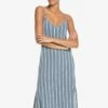 Roxy Promised Land Strappy In Mood Indigo Will Stripes (Bsp4) Dress