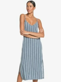 Roxy Promised Land Strappy In Mood Indigo Will Stripes (Bsp4) Dress