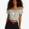 Roxy With The Sun Off-The-Shoulder Top In White Shirt