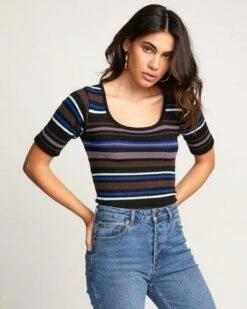 RVCA Quincy Sweater In Multi Shirt