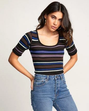 RVCA Quincy Sweater In Multi Shirt 1 RVCA Quincy Sweater In Multi Shirt