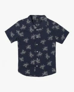 RVCA Beat Print In Navy Blue (Nvy) Woven Shirt