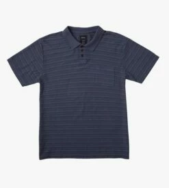 RVCA PTC Texture Stripe Polo In Blue