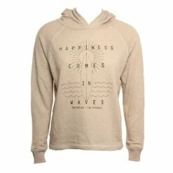 Happiness Comes In Waves Hoodie In Grey Sweatshirt