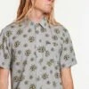Volcom Burch Bloom In Grey Woven Shirt