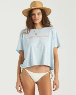 Billabong Wild Flower Child In Blue Shirt