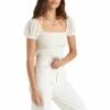 Billabong Save Honeysuckle Top In White Shirt
