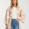 Billabong Save Sweet Summer Kimono In Sandcastle (Sac) Shirt