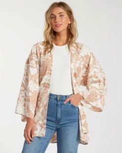 Billabong Save Sweet Summer Kimono In Sandcastle (Sac) Shirt