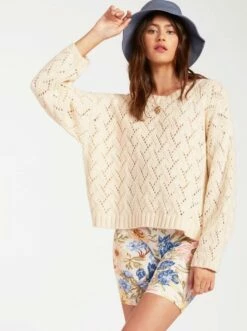 Billabong Sweet Daze In White Sweater