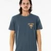 Rip Curl Fadeout Essential In Washed Navy Blue Shirt