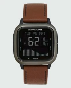 Rip Curl Next Tide Surf Leather In Gunmetal Watch