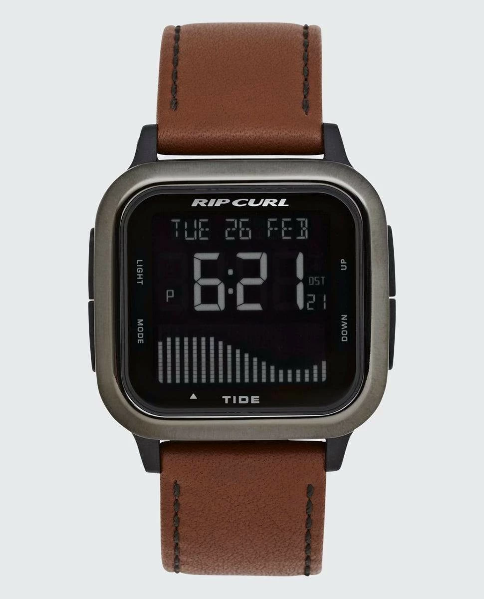 Rip Curl Next Tide Surf Leather In Gunmetal Watch 1 Rip Curl Next Tide Surf Leather In Gunmetal Watch