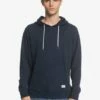 Quiksilver Essentials Organic Hoodie In Navy Blue Blazer (Byj0) Sweatshirt
