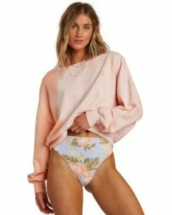 Billabong Lazy Way In Peach Sweatshirt