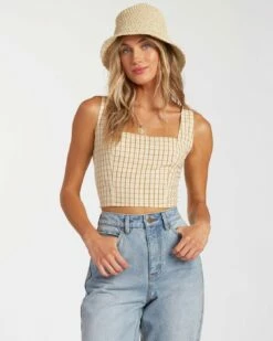 Billabong Check It Crop In Multi Tank Top