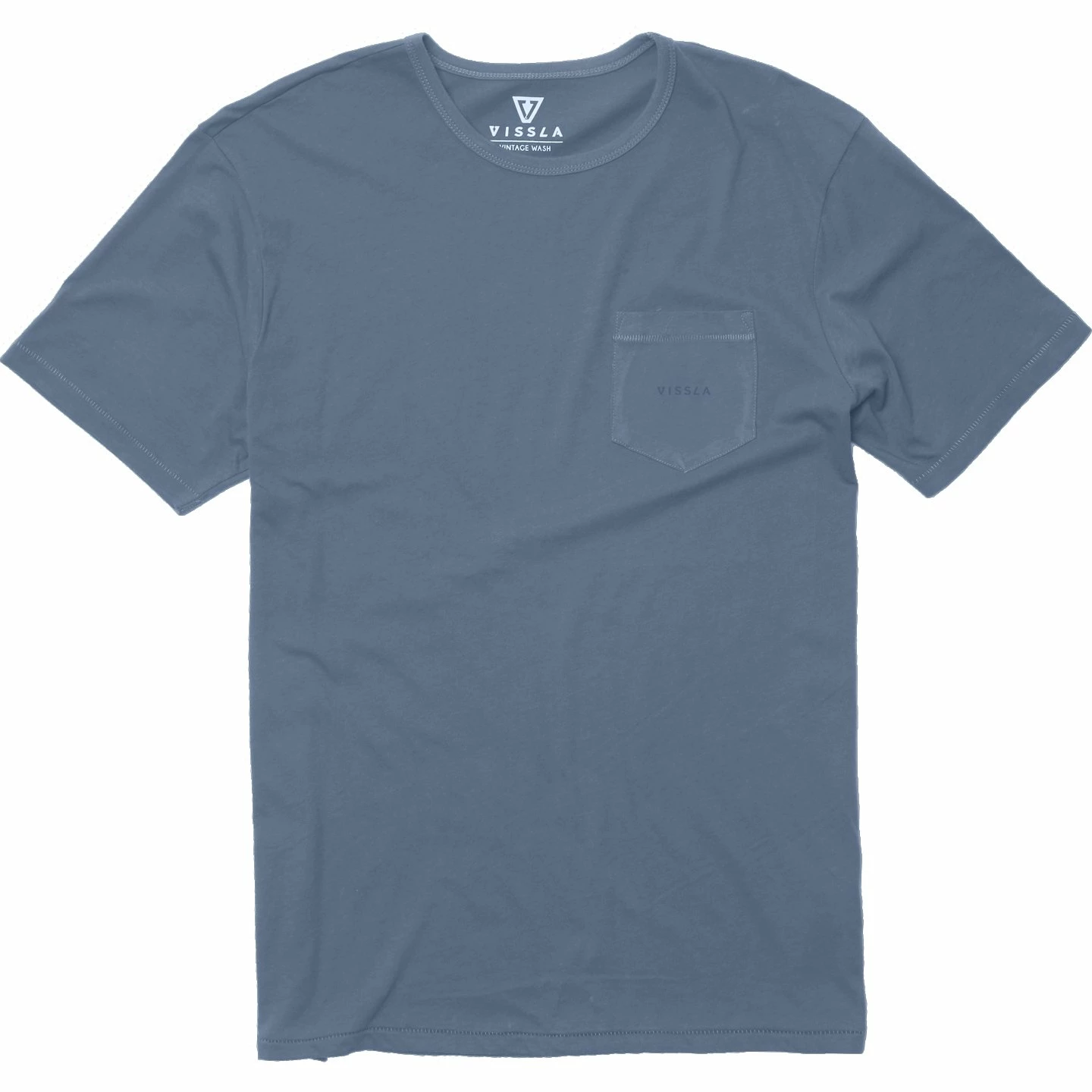 Vissla Vintage Organic Pocket Tee Shirt In Slate (Slt) 1 Vissla Vintage Organic Pocket Tee Shirt In Slate (Slt)