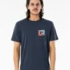 Rip Curl Icon Cutout In Navy Blue Shirt