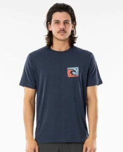 Rip Curl Icon Cutout In Navy Blue Shirt