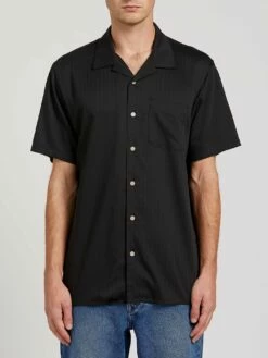 Volcom Deano In Black Woven Shirt