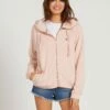 Volcom Moonstoned Zip Hoodie In Pink Sweatshirt
