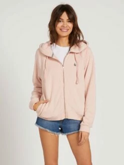 Volcom Moonstoned Zip Hoodie In Pink Sweatshirt