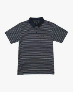 RVCA Cassady Stripe Polo In Navy Blue Marine (Myv)