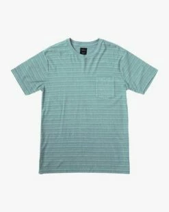 RVCA PTC Texture Stripe In Blue Shirt