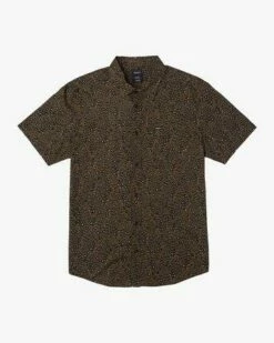 RVCA No Fun In Brown Woven Shirt