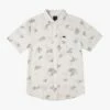 RVCA Endless Seersucker Print In White Woven Shirt