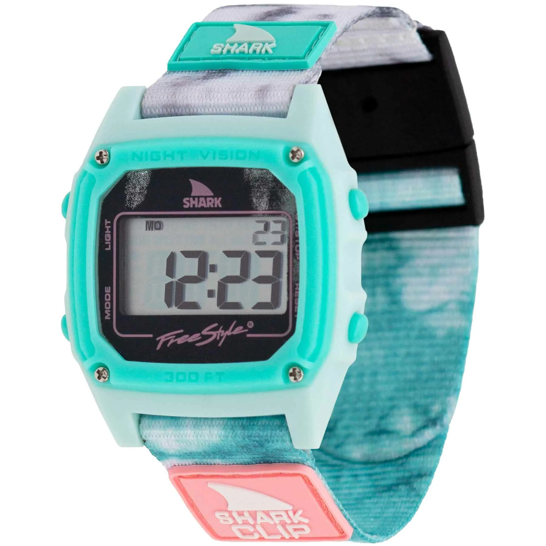 Freestyle Shark Clip Tie Dye Aqua Cloud In Multi Watch 1 Freestyle Shark Clip Tie Dye Aqua Cloud In Multi Watch