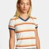 RVCA Big Distance Stripe In White Shirt
