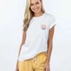 Rip Curl WoCali Slide Standard Tee Shirt In White