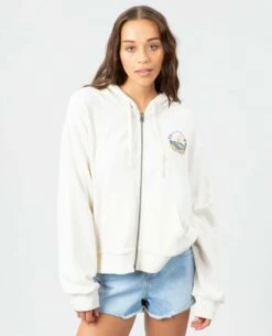 Rip Curl Coastal Search Zip Fleece In Bone (Bo Sweatshirt