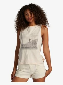 Roxy Ready To Surf In Tapioca Tank Top
