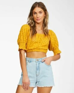Billabong Summer Girl Top In Sunflower Shirt
