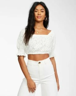 Billabong Summer Girl Top In Salt Crystal Shirt