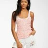 Billabong Little Love Knit In Guava Tank Top