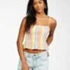 Billabong Keep Your Cool Woven Crop Top In Multi Tank Top
