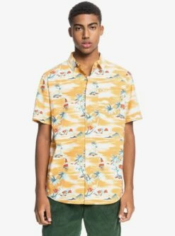 Quiksilver Island Hopper In Orange Woven Shirt