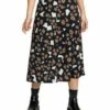 RVCA Floral Pop Midi In Black Skirt