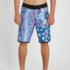 Volcom Lido Scallop Mod-Tech Trunks In Blue Boardshort