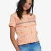 Roxy Palm Stripe In Coral Shirt