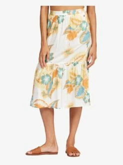 Roxy Easy Take Midi In White Skirt