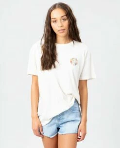 Rip Curl Bloom Oversized Tee Shirt In Bone